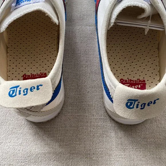 Onitsuka Tiger White Sneakers With Blue And Red Stripes - Picture 4 of 7